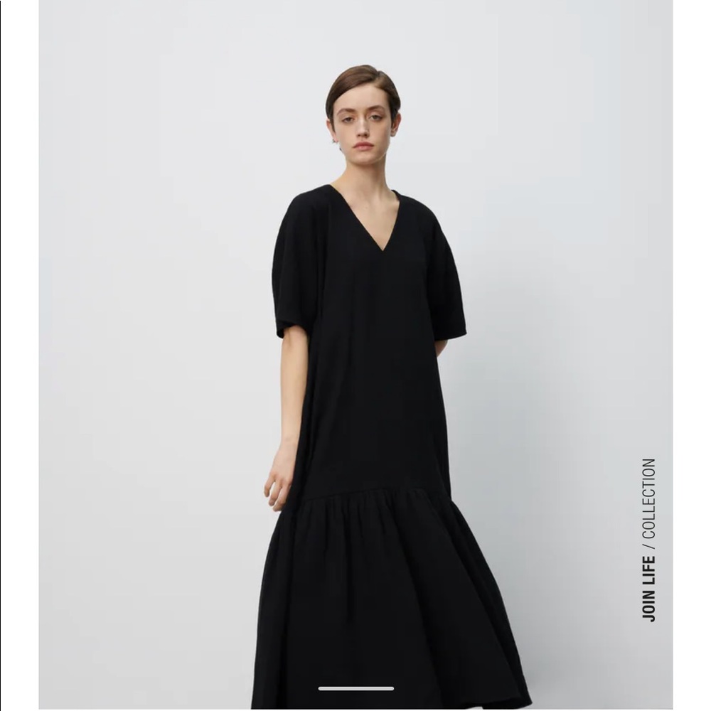 Zara Black Textured Dress